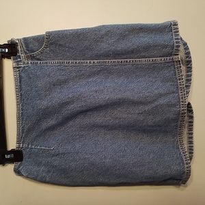 CRaZY HORSE Liz Claiborne Vintage Petite DENIM SKORT 4P Buckle Wrap Front